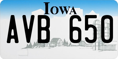 IA license plate AVB650