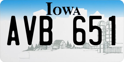 IA license plate AVB651