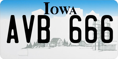 IA license plate AVB666