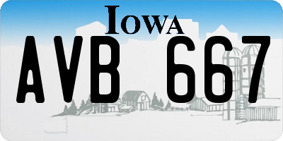 IA license plate AVB667