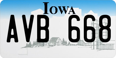 IA license plate AVB668