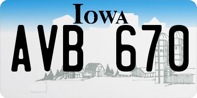 IA license plate AVB670
