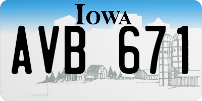 IA license plate AVB671