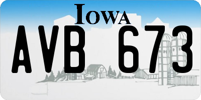 IA license plate AVB673