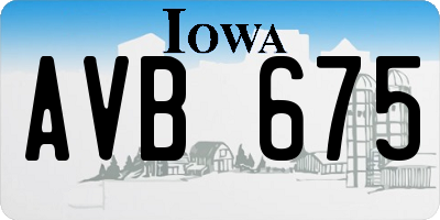 IA license plate AVB675