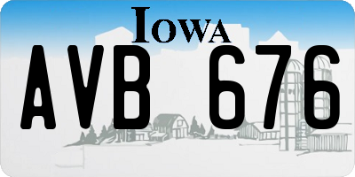 IA license plate AVB676