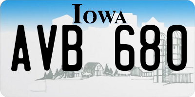 IA license plate AVB680