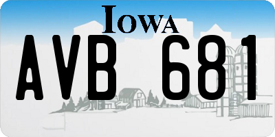 IA license plate AVB681