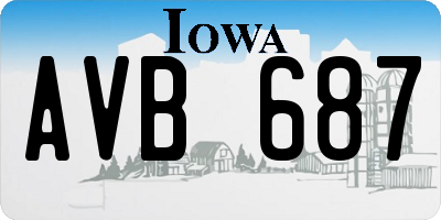 IA license plate AVB687