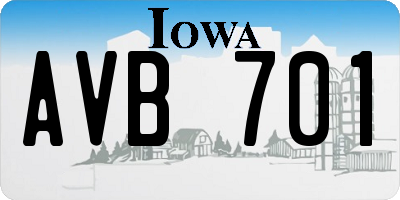 IA license plate AVB701