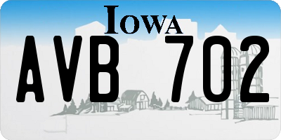 IA license plate AVB702