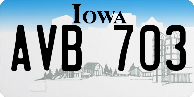 IA license plate AVB703