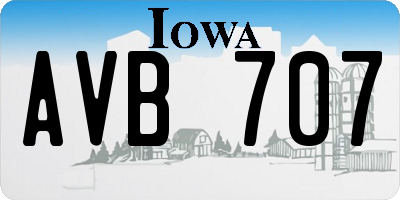 IA license plate AVB707