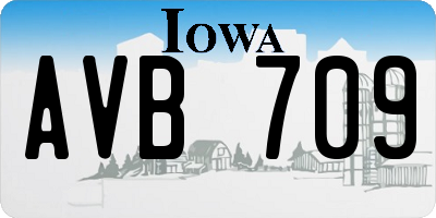 IA license plate AVB709