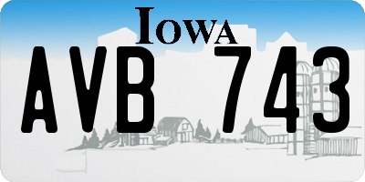 IA license plate AVB743