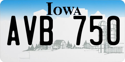 IA license plate AVB750