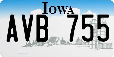 IA license plate AVB755