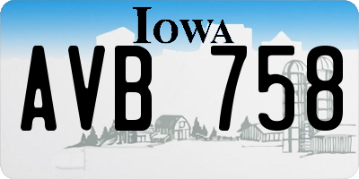 IA license plate AVB758
