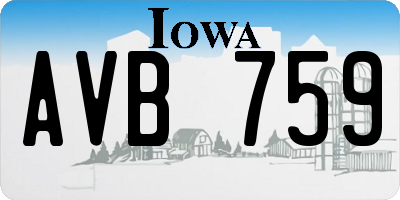 IA license plate AVB759