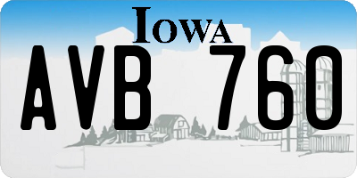 IA license plate AVB760