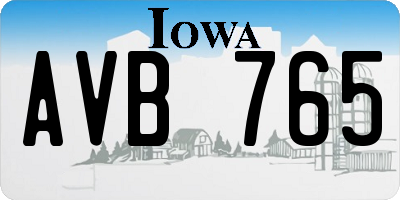 IA license plate AVB765