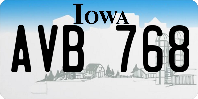 IA license plate AVB768