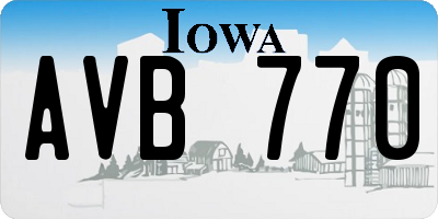 IA license plate AVB770
