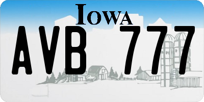 IA license plate AVB777