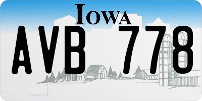 IA license plate AVB778