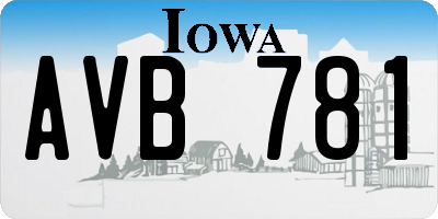 IA license plate AVB781
