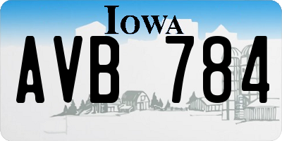 IA license plate AVB784