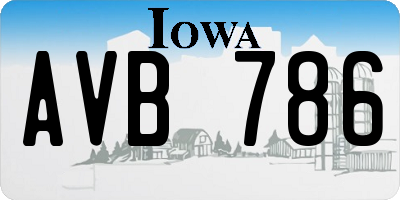 IA license plate AVB786