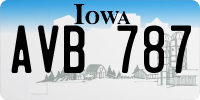 IA license plate AVB787