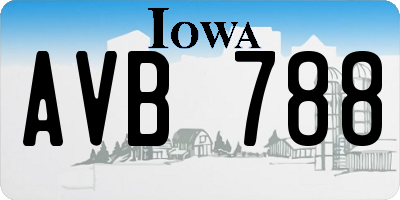 IA license plate AVB788