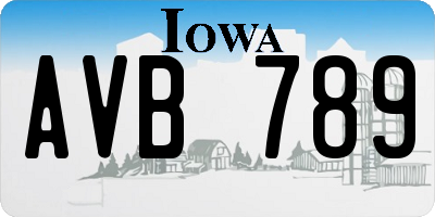 IA license plate AVB789