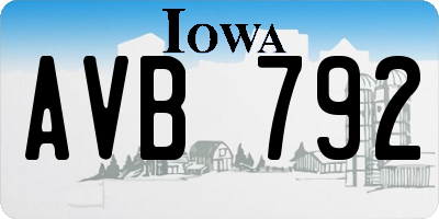 IA license plate AVB792