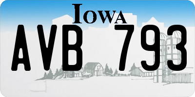 IA license plate AVB793