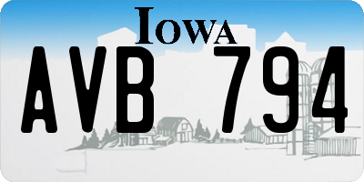 IA license plate AVB794