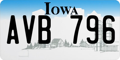 IA license plate AVB796