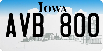 IA license plate AVB800