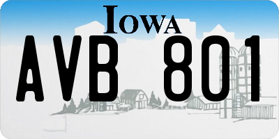 IA license plate AVB801