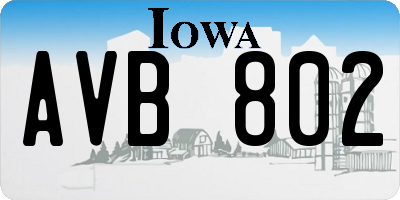 IA license plate AVB802