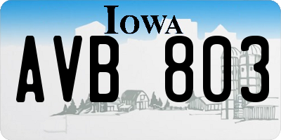 IA license plate AVB803