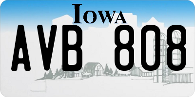 IA license plate AVB808