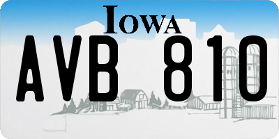 IA license plate AVB810