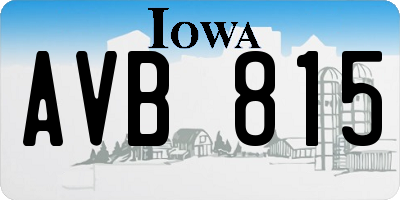 IA license plate AVB815