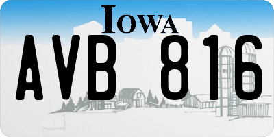 IA license plate AVB816