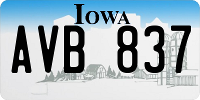 IA license plate AVB837