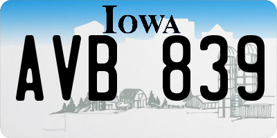 IA license plate AVB839