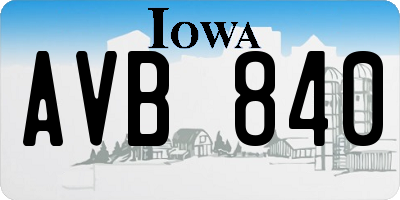 IA license plate AVB840